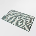 Modern Square Area Rug With Blue White Interlocking Geometric Diamond Patterns 3d model