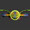 Colorful Game Movie Character 3D Model With Yellow Outfit Green Rings And Pink Gloves