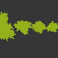 Lush Green Arbor Trees of Various Heights Arranged in a Row With Fresh Foliage