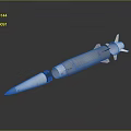 3D Rendered Modern Military Missile Featuring Sleek Metallic Body And Rocket Propeller Design
