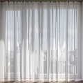 White Sheer Curtains for Window with Light Filtering and City View 3d model