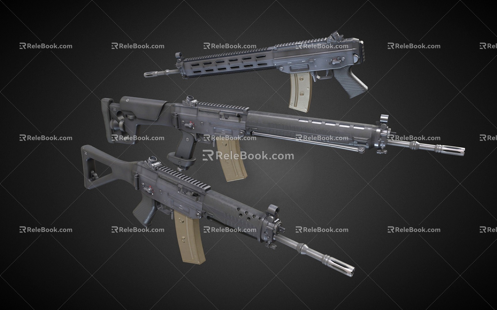 SG550 Assault Rifle Fully Automatic Rifle 3d model