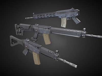 SG550 Assault Rifle Fully Automatic Rifle 3d model