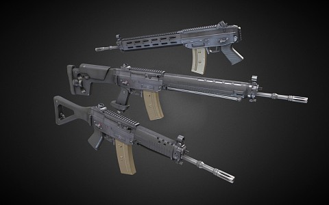 SG550 Assault Rifle Fully Automatic Rifle 3d model