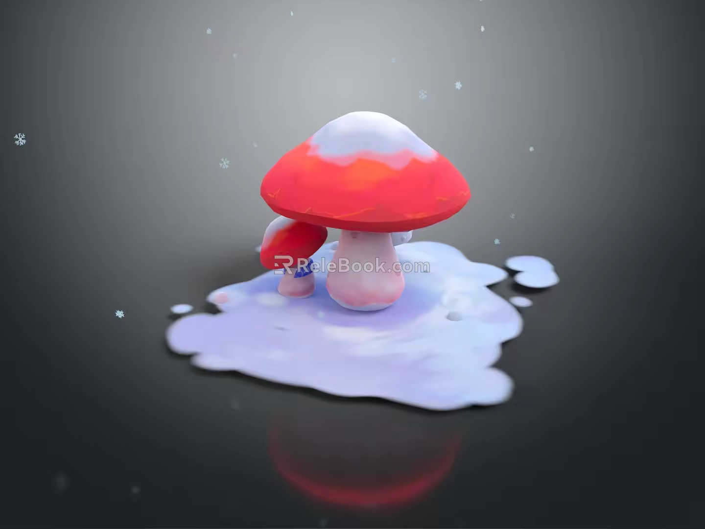 Modern mushroom straw mushroom poisonous mushroom plant 3d model