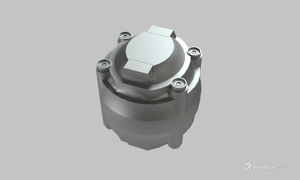 Metal Mechanical Part With Circular Design And Bolt Fastening Structure 3d model 
