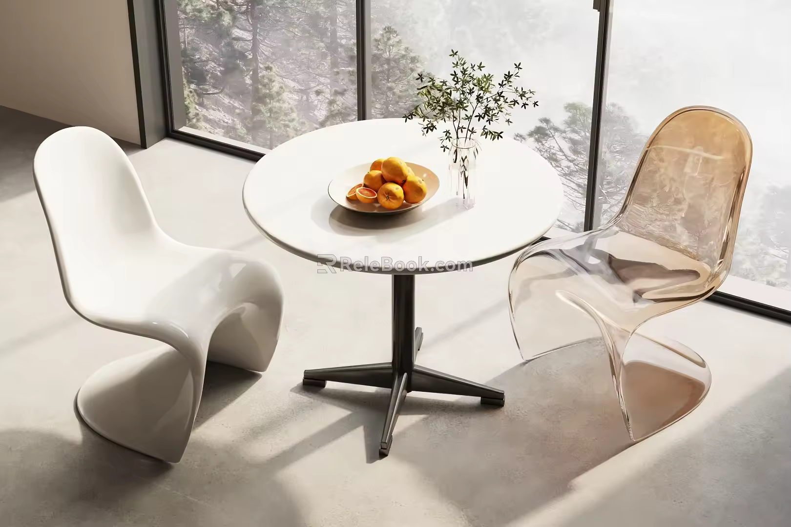 Modern Leisure Table and Chair Negotiation Table and Chair Dining Table and Chair Table and Chair Combination 3d model
