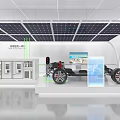 New Energy Vehicle Battery System With Solar Panels Car Chassis And Display Screen