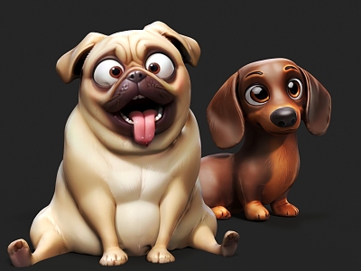 Dog Shar Dog Cute Dog Cute Dog Pet Wang Team Funny Dog 3d model