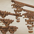 Traditional Wooden Brackets As Intricate Ancient Architecture Structural Design Components 3d model