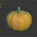 Fresh Round Orange Pumpkin With Stem As Decorative Seasonal Home Accessory