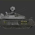 Futuristic Military Tank With Dual Cannons Armored Hull Tracks Cockpit And Advanced Design