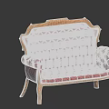 Classic Red Leather Single Sofa With Carved Wooden Arms And Tufted Seat