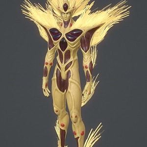 Golden Warrior Game Character Virtual Character 3d model