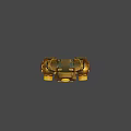 Golden Mechanical Sci Fi Weapon With Glowing Blades And Robotic Structure