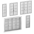 Black Framed Glass Windows And Doors With Grid Design Multiple Styles And Sizes 3d model