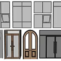 Modern And Classic Double Doors With Wooden Frames Glass Panels And Arch Designs