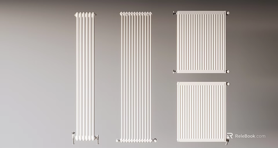 White Radiators In Various Styles For Home Heating Solutions And Interior Design 3d model 