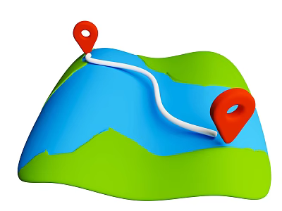 Cartoon Map Cartoon Outdoor Camping Adventure Theme 3d model