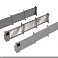 Public Facility Safety Railings With Access Control Panels And Barrier Systems 3d model