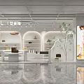 EMIL Shoes And Bags Store Interior With White Shelves Mannequin Display And Green Plants
