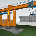 Orange Rail Mounted Gantry Crane Industrial Equipment For Lifting Heavy Concrete Blocks