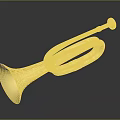 Golden Polished Brass Trumpet Musical Instrument With Shiny Surface And Dark Background Reflection