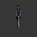 Futuristic Silver And Blue Streamlined Transport Vehicle With Smooth Surface And Rail Track