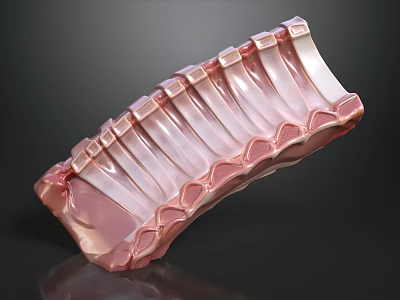 Pink Modern Sofa And Coffee Table Set With Transparent Design And Dark Background 3d model