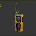 Yellow Walkie Talkie Device With Antenna Green Screen And Control Buttons