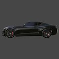 Black Sports Car with Sleek Exterior Design Shiny Body and Aerodynamic Lines
