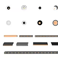 Modern downlight spotlight magnetic attraction track spotlight open-mounted steering spotlight linear lamp embedded spotlight grid lamp 3d model