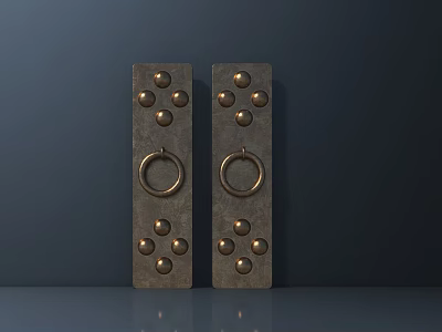 Metal Hardware Tools With Circular Protrusions And Ring Handles On Dark Background 3d model
