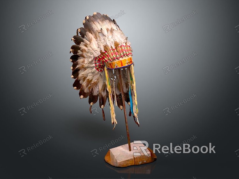 Chief's Headwear Indian Headwear Feather Headwear Feather Hat Indigenous Headwear Hair Headwear model