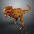 Realistic T Rex 3D Rendering With Detailed Skin Texture Walking Pose On Gray Background 3d model