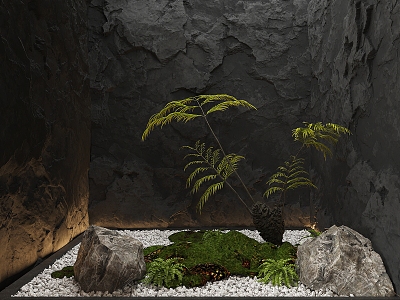 Plant pile garden landscape model