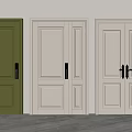 Green and White Security Doors with Single and Double Panel Home Safety Design 3d model