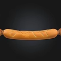 Freshly Baked Golden Brown Long Bread Loaf with Knotted Ends and Diagonal Slits