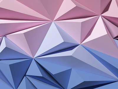3D Geometric Pattern Background Wall With Pink And Blue Polygonal Design 3d model