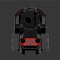 Vintage Steam Train 3D Model With Silver Black Metallic Finish And Grey Background