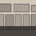 Modern Room Dividers With Metal Frames And Various Grid Patterns 3d model