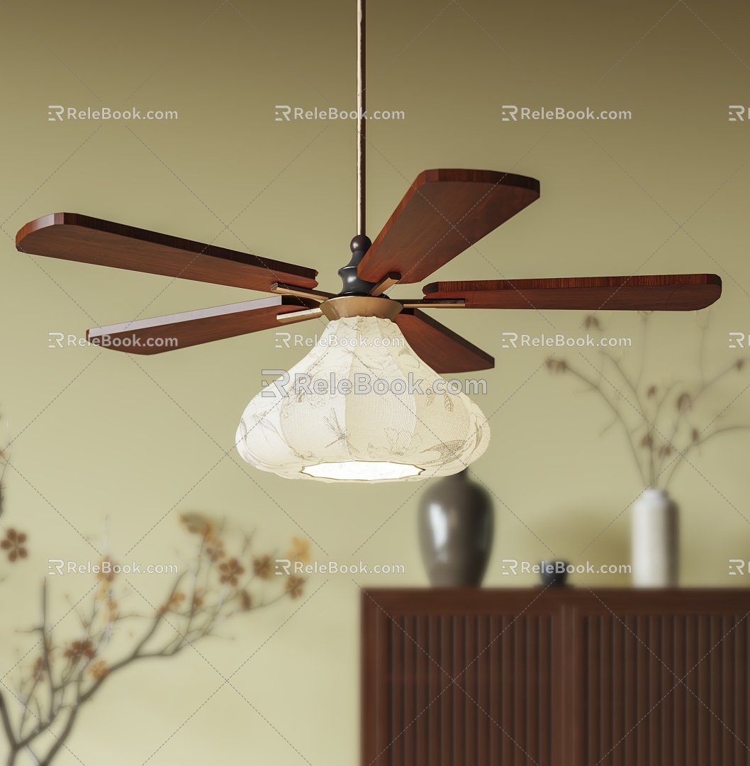 medieval fan chandelier hanging fan lamp chandelier french fan lamp decorative ornaments 3d model