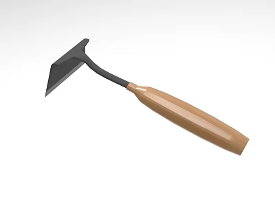 Sturdy Hardware Scraper Tool with Metal Blade and Wooden Handle for DIY Projects 3d model