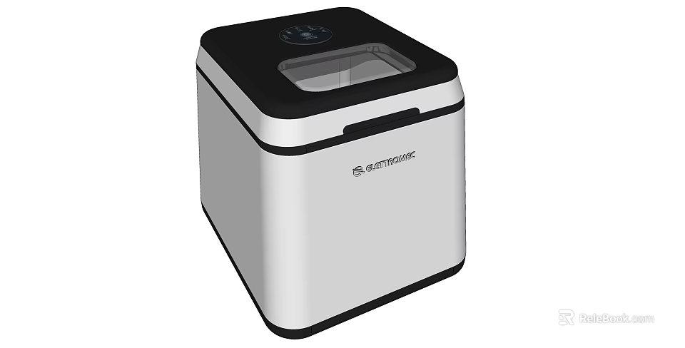 Sanyo Modern Washing Machine with Black and White Design Top Control Panel and Transparent Window 3d model 