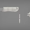 Ancient Weapons Collection Featuring Lyre Shaped Bow Dagger And White Models