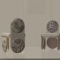 Elegant Luxury Artistic Upholstered Single Chair With Unique Circular Pattern Design For Chic Home Interior