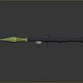 Military Style Rocket Launcher With Green Tip Black Barrel And Telescopic Scope
