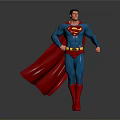 Superman Character In Blue Costume With Red Cape And S Emblem Standing Pose