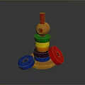 Colorful Wooden Stacking Rings Educational Toy For Kids With Stacked Design