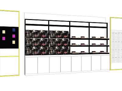 Modern Retail Display Shelves With Multiple Layers For Product Showcase 3d model